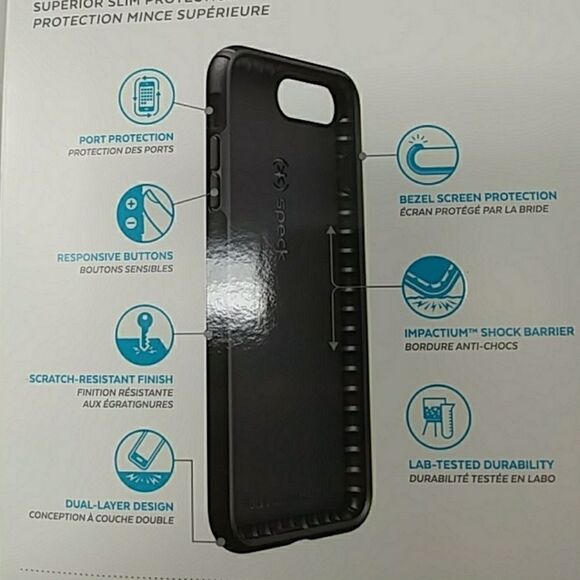 Speck Presidio iPhone 7+ Black Phone Case (G) - Picture 2 of 6